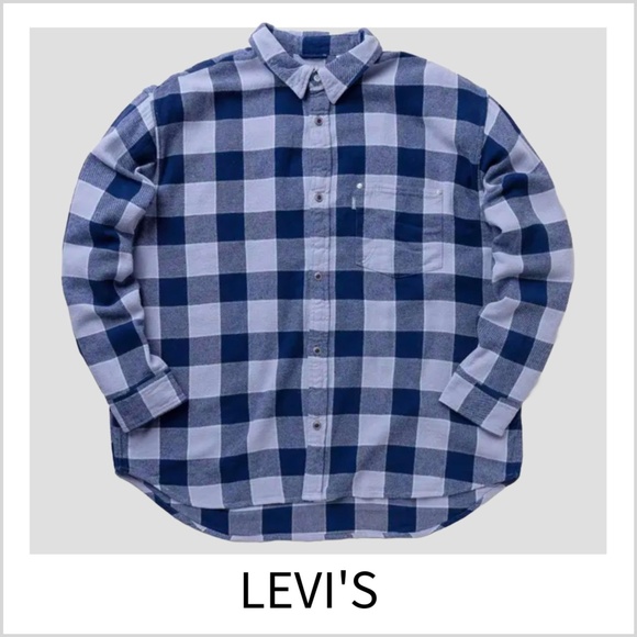 Silver‎ Tab Shirt Mens Large Light Blue Plaid Oversized Casual Long Sleeve - Picture 1 of 10